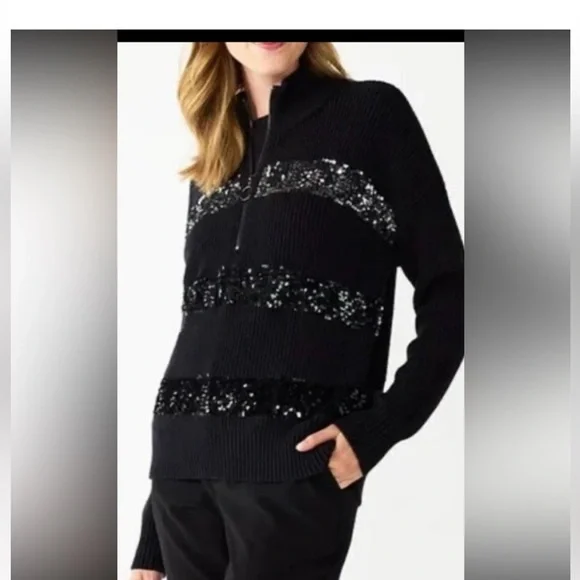 Bundle 👖👚Ted Baker Vibrant Blue Wide-Leg Pants& Nine West Black Sweater - Picture 12 of 16